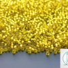 TOHO Seed Beads 32F Silver Lined Frosted Lemon 11/0 beads mouse