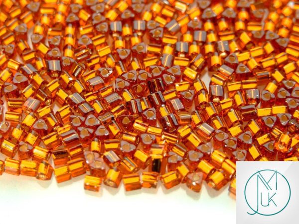 10g 34 Silver Lined Smoky Topaz Toho Triangle Seed Beads 8/0 3mm Michael's UK Jewellery