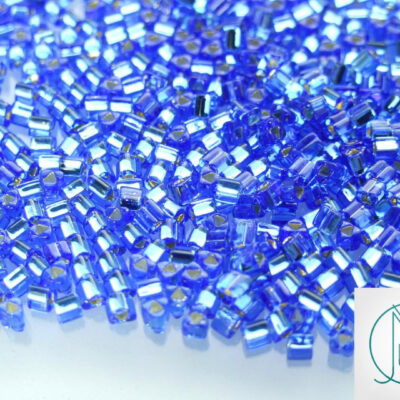 10g 35 Silver Lined Sapphire Toho Triangle Seed Beads 8/0 3mm Michael's UK Jewellery