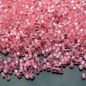 10g 38 Silver Lined Pink Toho Cube Seed Beads 1.5mm Michael's UK Jewellery