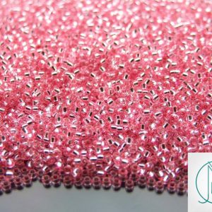 10g 38 Silver Lined Pink Toho Seed Beads 15/0 1.5mm Michael's UK Jewellery