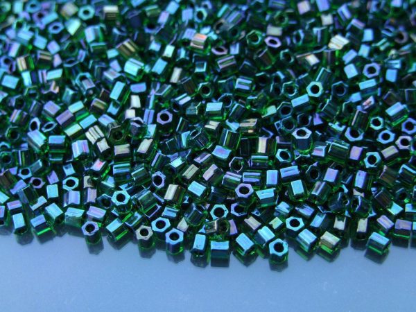 10g 397 Inside Color Rainbow Green/Purple Lined Toho Hexagon Seed Beads 8/0 3mm Michael's UK Jewellery