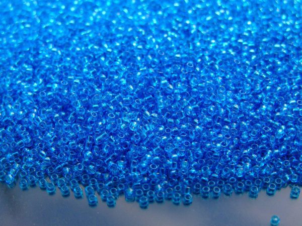 10g 3B Transparent Dark Aquamarine Toho Seed Beads 15/0 1.5mm Michael's UK Jewellery