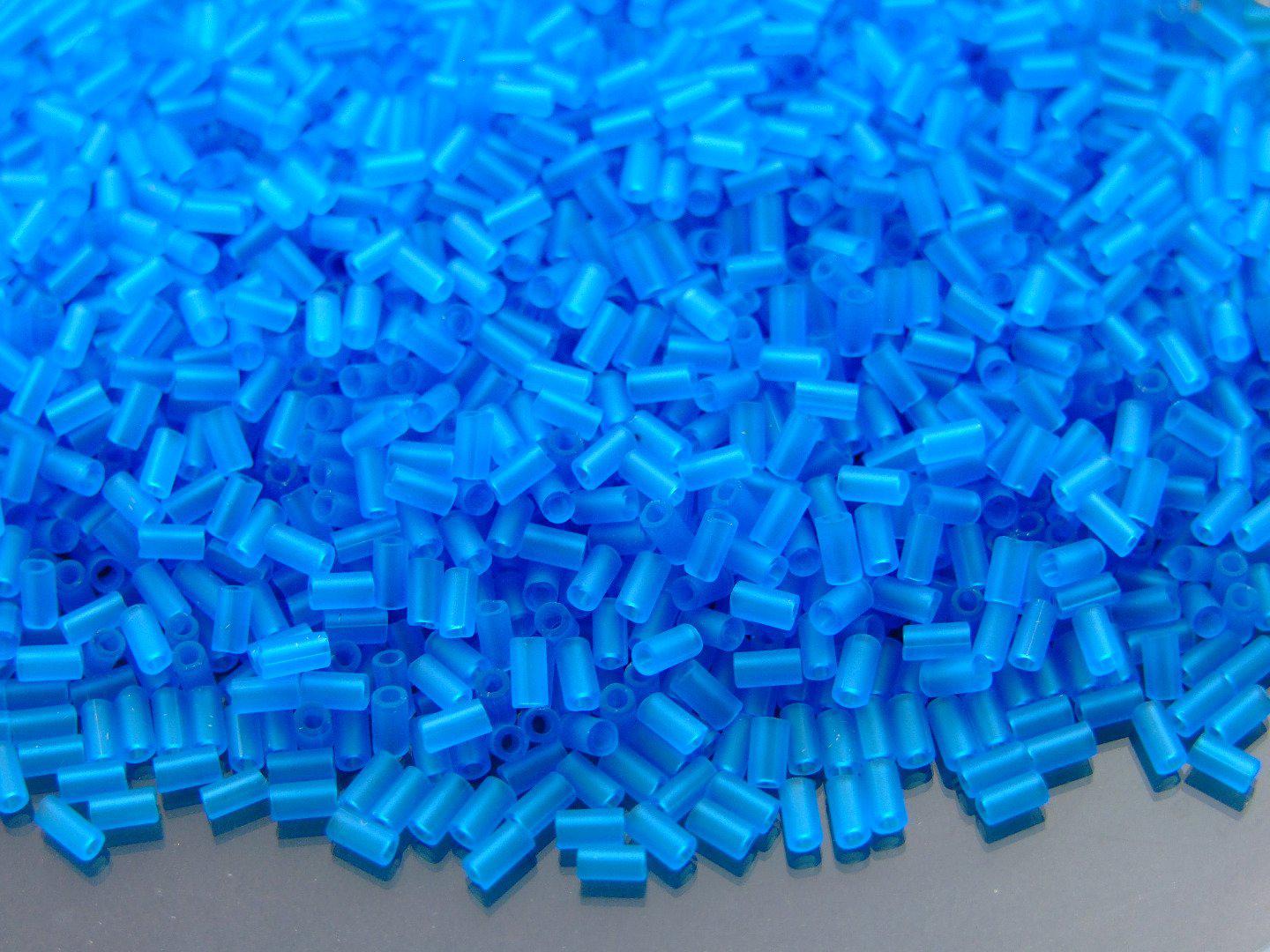 10g Toho Bugle Beads 3CF Transparent Fr. Dark Aqua 3mm