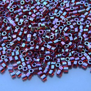 10g 400 Inside Color Rainbow Ruby/Jet Lined Toho Hexagon Seed Beads 8/0 3mm Michael's UK Jewellery