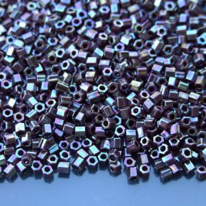 10g 406 Opaque Oxblood Rainbow Toho Hexagon Seed Beads 8/0 3mm Michael's UK Jewellery
