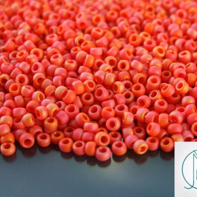 TOHO Seed Beads 410F Opaque Pump Frosted Rainbow 8/0 beads mouse