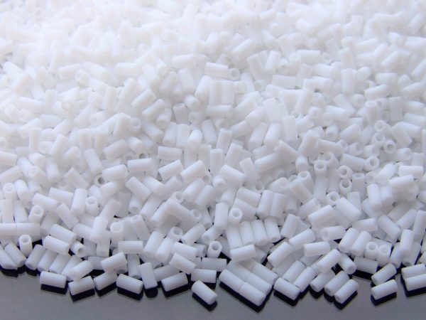 10g Toho Bugle Beads 41F Opaque White Frosted 3mm