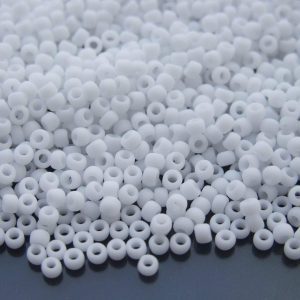 10g 41F Opaque White Frosted Toho Seed Beads 8/0 3mm Michael's UK Jewellery