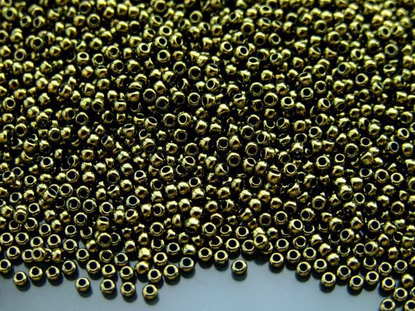 TOHO Seed Beads 422 Gold Lustered Dark Antique Bronze 11/0 beads mouse