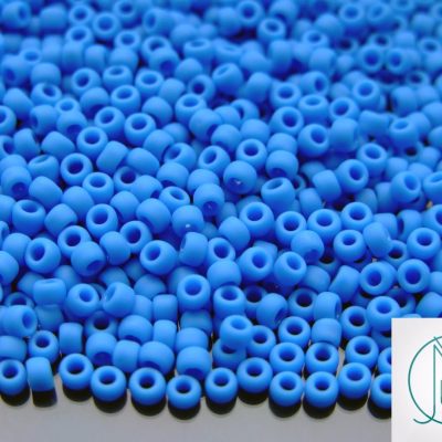 TOHO Seed Beads 43DF Opaque Blue Sky Frosted 8/0 beads mouse