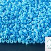 TOHO Seed Beads 43F Opaque Blue Turquoise Frosted 8/0 beads mouse