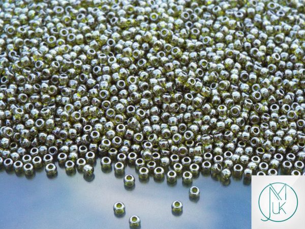 TOHO Seed Beads 457 Gold Lustered Green Tea 11/0 beads mouse