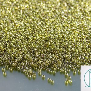 10g 457 Gold Luster Green Tea Toho Seed Beads 15/0 1.5mm Michael's UK Jewellery