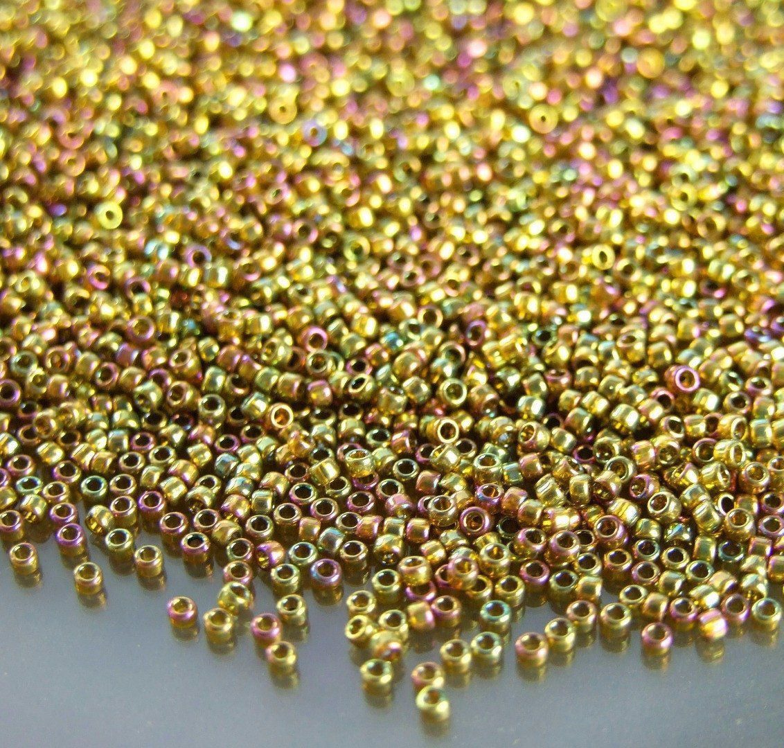 10g 459 Gold Luster Dark Topaz Toho Seed Beads 15/0 1.5mm Michael's UK Jewellery