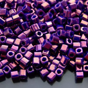 10g 461 Higher Metallic Grape Toho Cube Seed Beads 4mm Michael's UK Jewellery