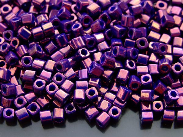 10g 461 Higher Metallic Grape Toho Cube Seed Beads 4mm Michael's UK Jewellery