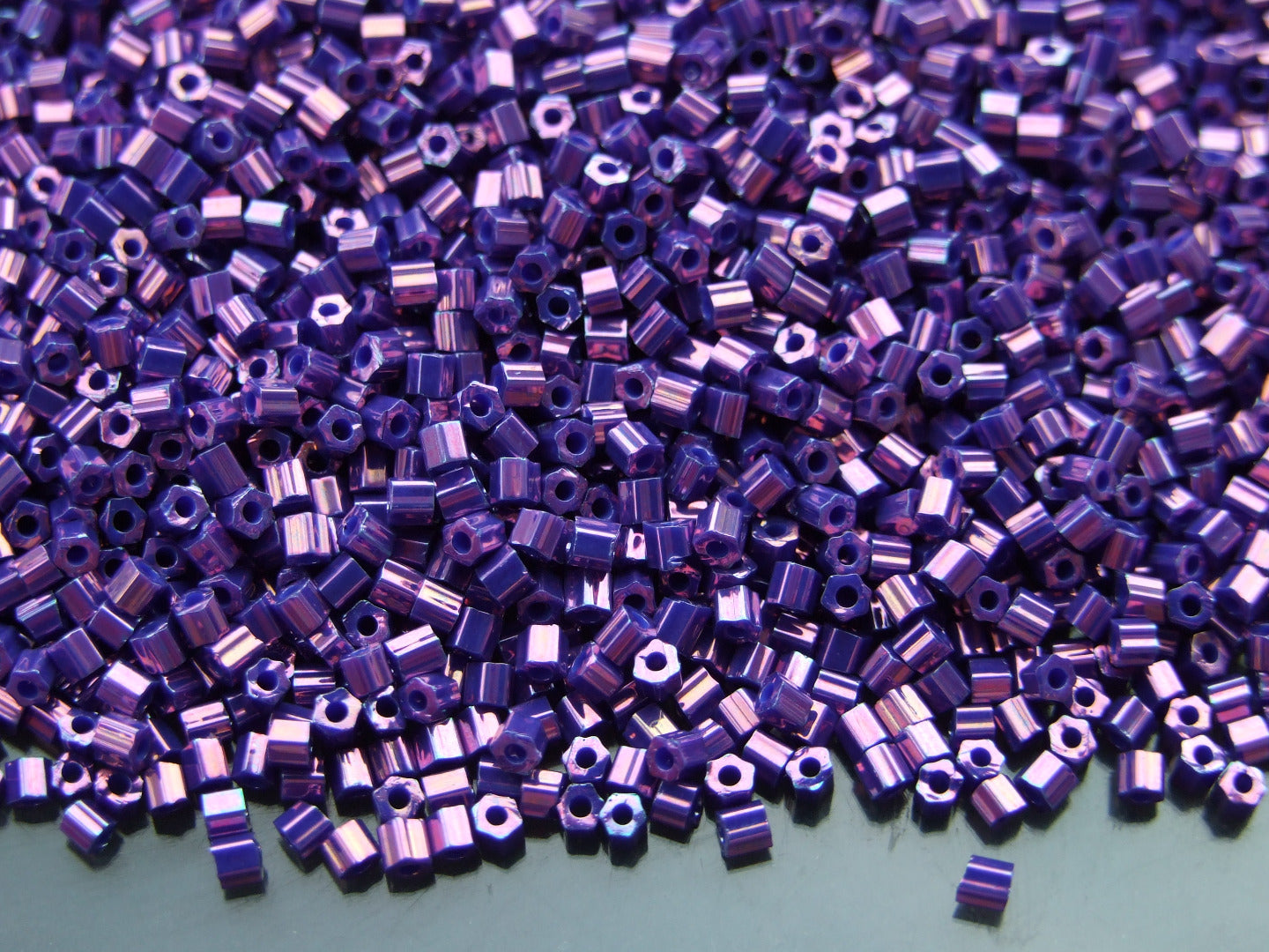 10g 461 Higher Metallic Grape Toho Hexagon Seed Beads 11/0 2mm Michael's UK Jewellery