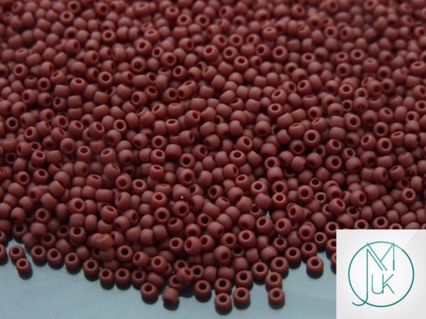 TOHO seed Beads 46F Opaque Frosted Oxblood 11/0 beads mouse