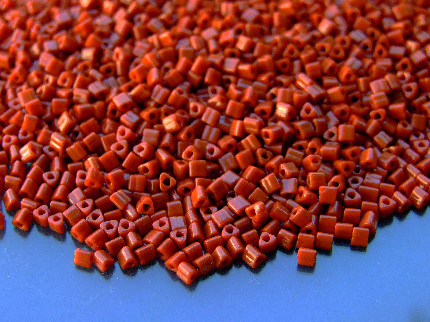 TOHO Triangle Beads 46L Opaque Terra Cotta 11/0 beadsmouse.co.uk
