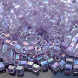 10g 477D Transparent Foxglove Rainbow Toho Cube Seed Beads 4mm Michael's UK Jewellery