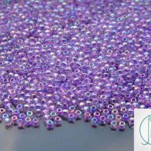 10g 477D Transparent Foxglove Rainbow Toho Seed Beads 11/0 2.2mm Michael's UK Jewellery
