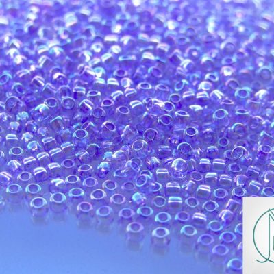 TOHO Seed Beads 477D Transparent Foxglove Rainbow 8/0 beads mouse