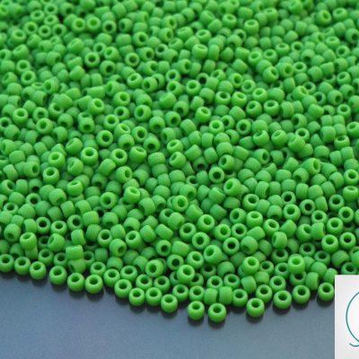 20g TOHO Beads 47F Opaque Frosted Mint Green 11/0 beads mouse