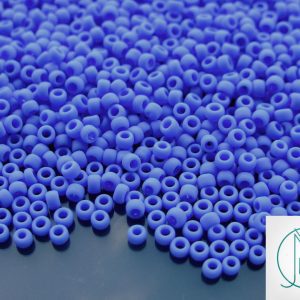 TOHO Seed Beads 48LF Opaque Frosted Periwinkle 8/0 beads mouse