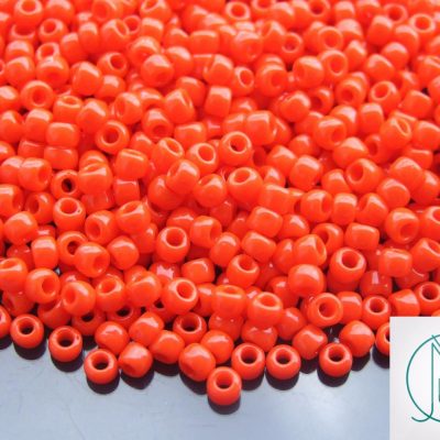 TOHO Seed Beads 50 Opaque Sunset Orange 6/0 beads mouse