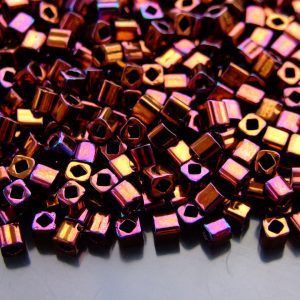 10g 502 Higher Metallic Amethyst Toho Cube Seed Beads 4mm Michael's UK Jewellery