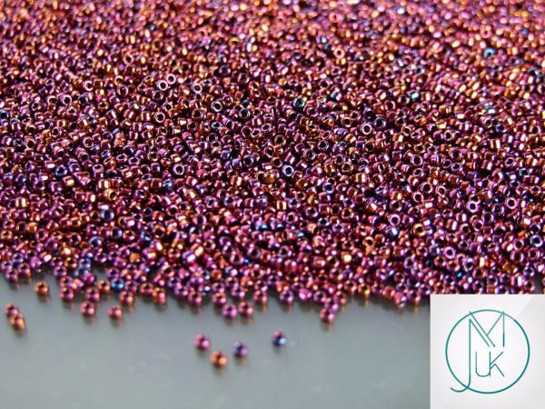 10g 503 Higher Metallic Dark Amethyst Toho Seed Beads 15/0 1.5mm Michael's UK Jewellery