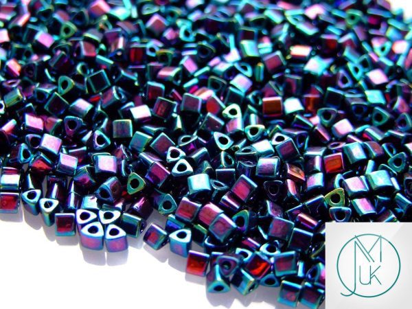 10g 505 Higher Metallic Dragonfly Toho Triangle Seed Beads 8/0 3mm Michael's UK Jewellery