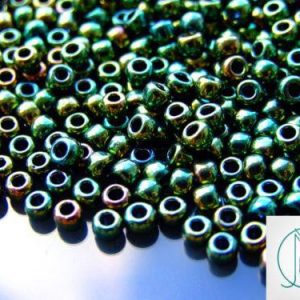 10g 507 Higher Metallic Iris Green Toho Seed Beads 6/0 4mm Michael's UK Jewellery
