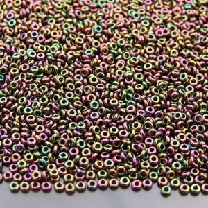 10g 509 Higher Metallic Purple/Green Iris Toho Demi Round Seed Beads 11/0 2mm BEADS MOUSE