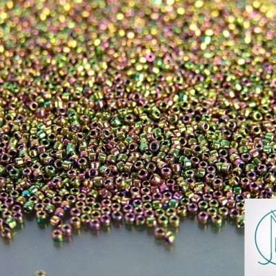 10g 509 Higher Metallic Purple/Green Iris Toho Seed Beads 15/0 1.5mm Michael's UK Jewellery