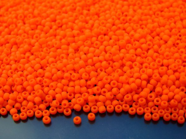 Toho Seed Beads 50AF Opaque Frosted Pumpkin 11/0 beads mouse