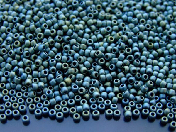 TOHO Seed Beads 512F Higher Metallic Frosted Blue Haze 11/0 beads mouse