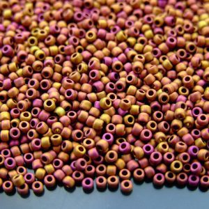 TOHO Seed Beads 514F Higher Metallic Frosted Copper Twilight 11/0 beads mouse