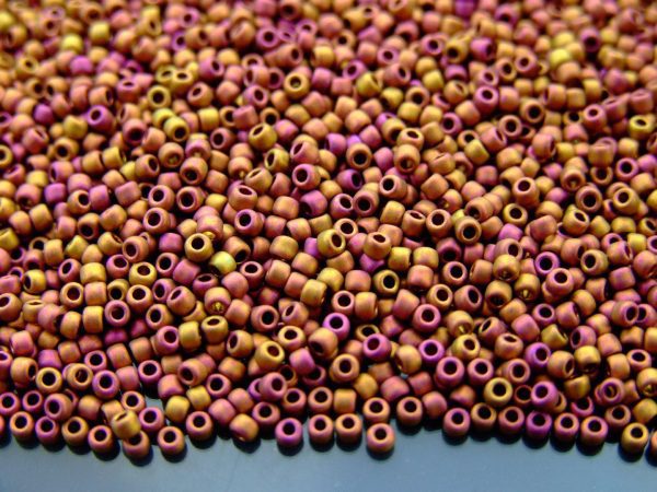 TOHO Seed Beads 514F Higher Metallic Frosted Copper Twilight 11/0 beads mouse