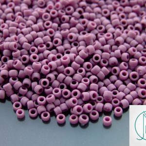 TOHO Seed Beads 52F Opaque Frosted Lavender 8/0 beads mouse