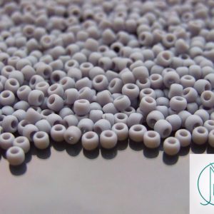 TOHO Seed Beads 53F Opaque Grey Frosted 8/0 beads mouse