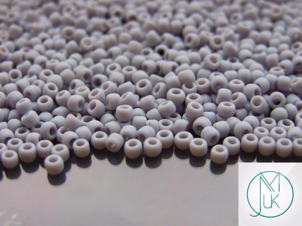 TOHO Seed Beads 53F Opaque Grey Frosted 8/0 beads mouse