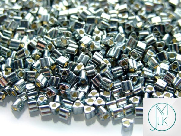 10g 565 Galvanized Blue Slate Toho Triangle Seed Beads 8/0 3mm Michael's UK Jewellery