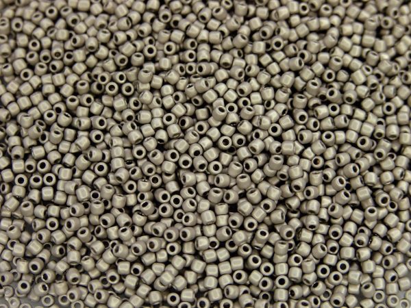 TOHO Seed Beads 566 Metallic Frosted Antique Silver 11/0 beads mouse