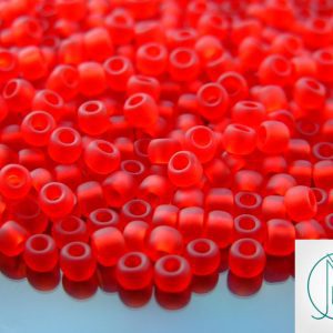 10g 5BF Transparent Siam Ruby Frosted Toho Seed Beads 6/0 4mm Michael's UK Jewellery