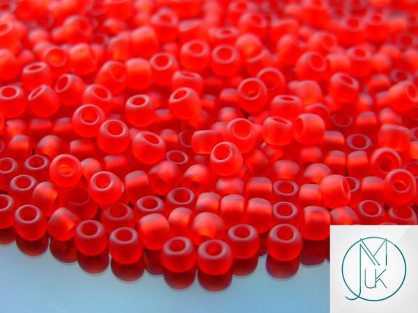 10g 5BF Transparent Siam Ruby Frosted Toho Seed Beads 6/0 4mm Michael's UK Jewellery