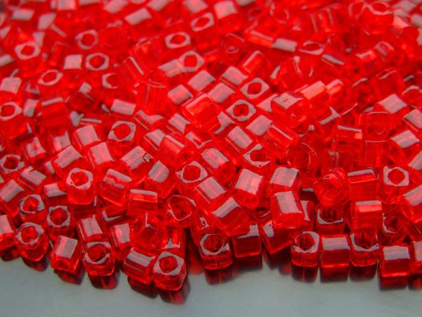 10g 5C Transparent Ruby Toho Cube Seed Beads 4mm Michael's UK Jewellery