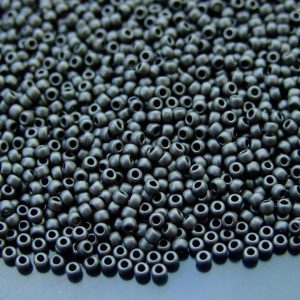 TOHO Seed Beads 602F Higher Metallic Frosted Gray 11/0 beads mouse