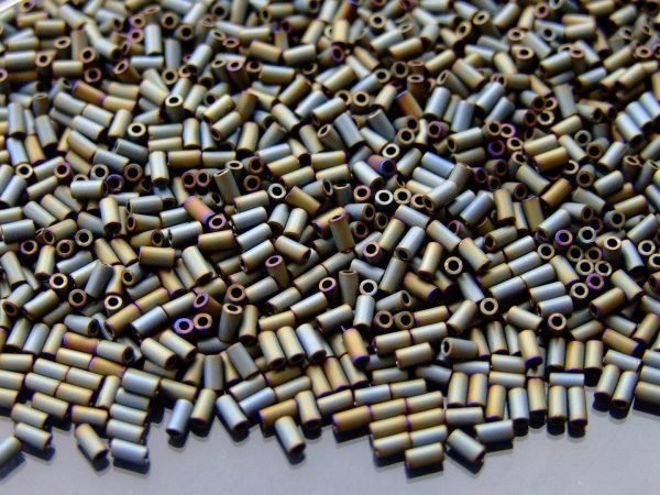 10g Toho Bugle Beads 613 Matte Color Iris Grey 3mm